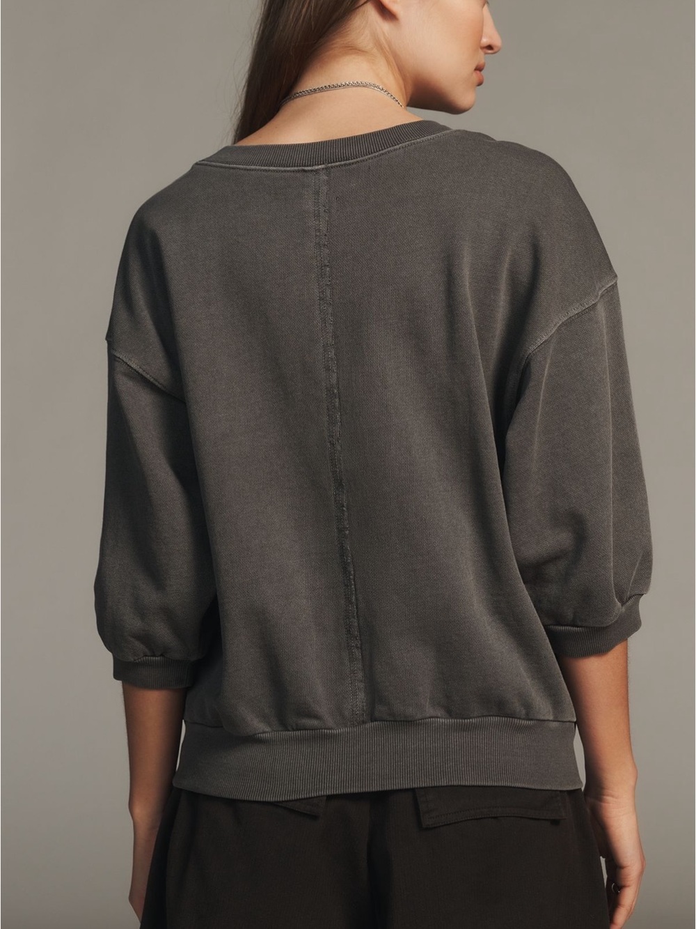 Pilcro Niki Bubble Sweatshirt in Charcoal - Picture 6 of 12